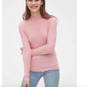 Soft Knit Ruffle Trim Top- L TALL